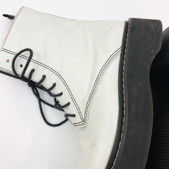 Zara white lace up leather boots Sz 38 - Picture 6 of 11